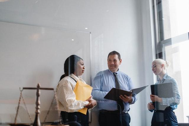 Attorneys discussing about a case